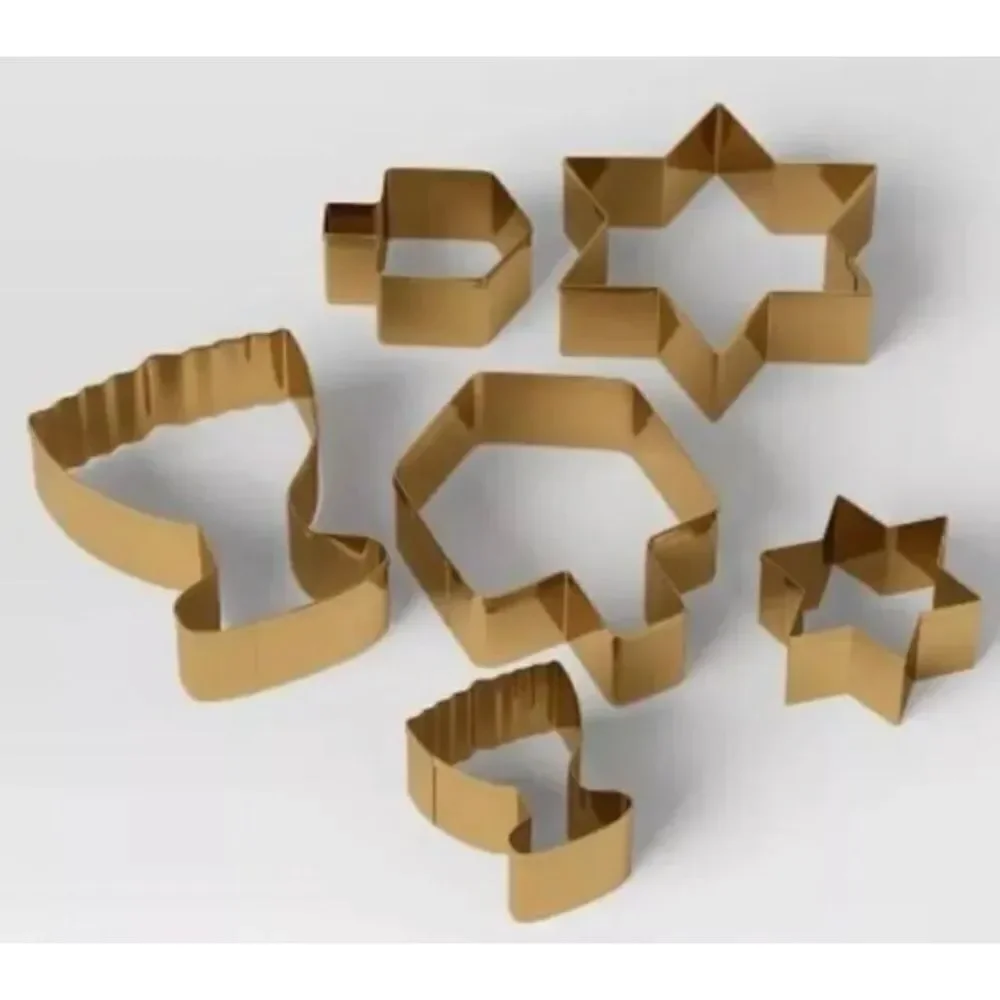 NEW 6pc Target Cookie Cutter Set Dreidel Hanukah Menorah Stainless Steel